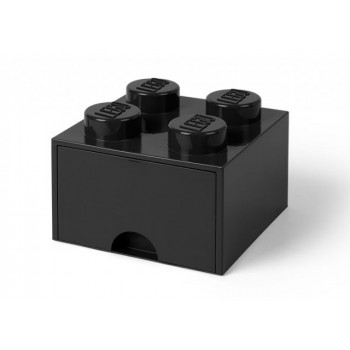 Cutie depozitare LEGO 2x2 cu sertar, negru