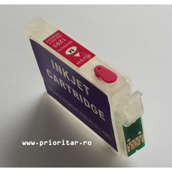 Cartuse autoresetabile EPSON T1293 reincarcabile refilabile Magenta ( Cartus T-1293 cip auto-resetabil rosu )