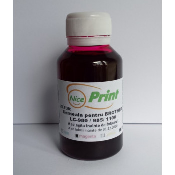 Cerneala ROSIE pentru cartuse Brother LC980 LC985 LC1100 MAGENTA - 100 ml