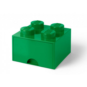Cutie depozitare LEGO 2x2 cu sertar, verde