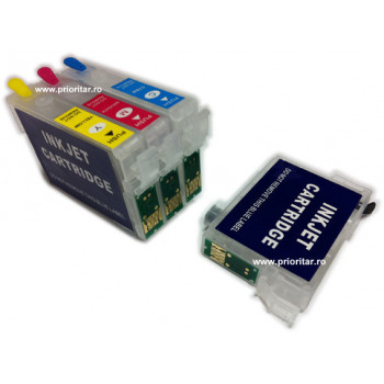 Cartuse autoresetabile EPSON T1292 reincarcabile refilabile Cyan ( Cartus T-1292 cip auto-resetabil albastru )