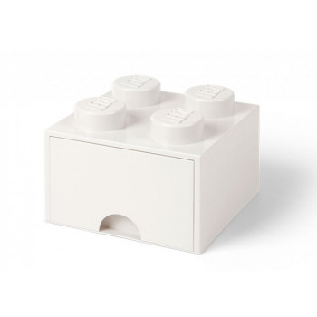 Cutie depozitare LEGO 2x2 cu sertar, alb