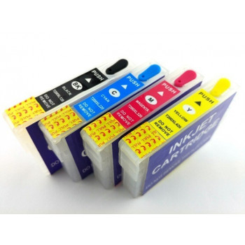 SET Cartuse reincarcabile pt EPSON 18 18-XL autoresetabile T1811 T1812 T1813 T1814 refilabile 18XL BK+C+M+Y T-1811 1812 1813 1814