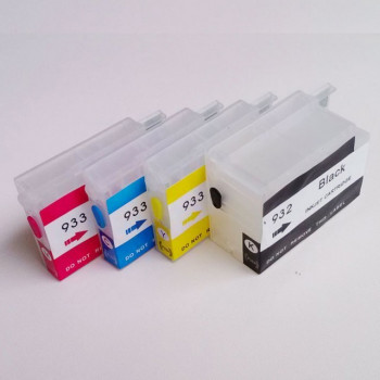 Set 4 cartuse reincarcabile pt HP932 HP933 refilabile HP-932 HP-933 HP Officejet 6700 7110 WIDE