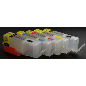 Pachet cartuse autoresetabile reincarcabile CANON PGI-550 CLI-551 goale ( PGI550 negru si CLI551 Negru Rosu Albastru Galben) compatibile ( Pachet 5 cartuse )