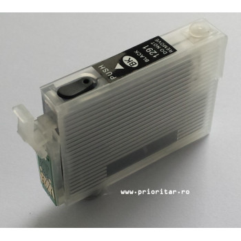 Cartus autoresetabil PLIN CU CERNEALA EPSON T1291 reincarcabil refilabil ( Cartus T-1291 cip auto-resetabil negru )