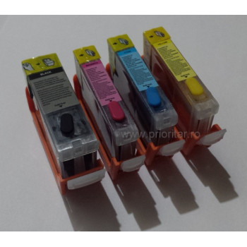 PACHET Cartuse autoresetabile PLINE CU CERNEALA compatibil cu CANON PGI-5-BK CLI-8-C CLI-8-M CLI-8-Y reincarcabile refilabile ( Cartus PGI5BK CLI8C CLI8M CLI8Y cip auto resetabil )