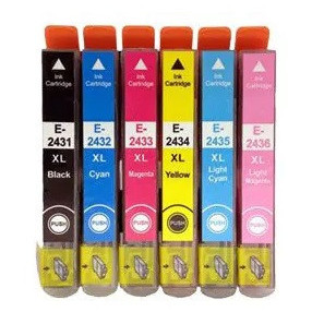 Set 6 cartus imprimanta pt Epson 24XL T2431-XL T2432-XL T2433-XL T2434-XL T2435-XL T2436-XL ( black, cyan, magenta, yellow, light magenta, light cyan )