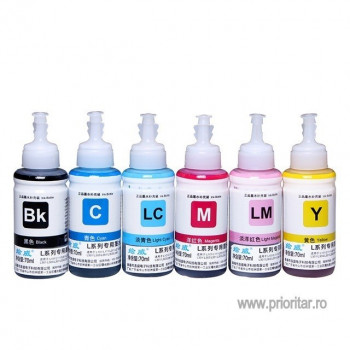 SET cerneala pentru Epson T6731 T6732 T6733 T6734 T6735 T6736 DYE FOTO CISS T-6731 T-6732 T-6733 T-6734 T-6735 T-6736 - 6 X 70 ML