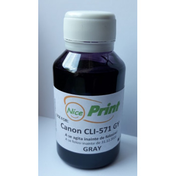 Cerneala gri pt cartuse CANON CLI-571 GRI CLI571-GY gray refilabile si sisteme ciss 100 ml