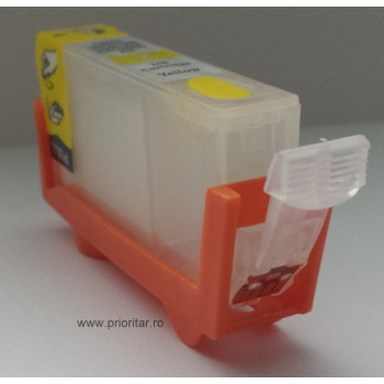 Cartus reincarcabil galben pt CANON CLI-526 YELLOW cip autoresetabil CLI526 refilabil cu chip auto-resetabil