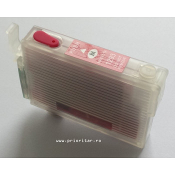 Cartuse autoresetabile PLINE CU CERNEALA EPSON T1293 reincarcabile refilabile Magenta ( Cartus T-1293 cip auto-resetabil rosu )