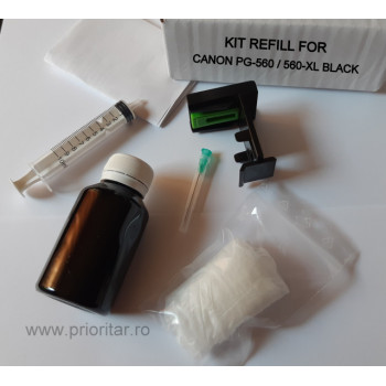 Kit refill reincarcare cartuse Canon PG-560 PG-560XL negru PG560