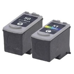 Pachet Cartus CANON PG50 + Cartus CANON CL51 ( PG-50 NEGRU CL-51 COLOR ) compatibile