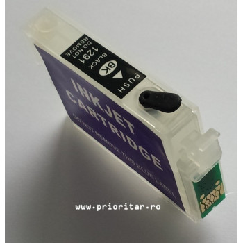 Cartuse autoresetabile EPSON T1291 reincarcabile refilabile ( Cartus T-1291 cip auto-resetabil negru )