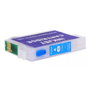 Cartus autoresetabil albastru EPSON T1282 reincarcabil refilabil ( Cartuse T-1282 CYAN albastre cu cip auto-resetabil ) imprimante Epson Stylus Office BX305F BX305FW S22 SX125 SX130 SX235W SX420W SX425W SX435W SX438W SX440W SX445W