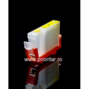 Cartuse autoresetabile compatibil cu CANON CLI-8-Y reincarcabile refilabile ( Cartus CLI8-YELLOW cip auto-resetabil galben )
