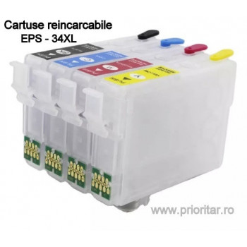 Cartuse reincarcabile pt EPSON 34XL autoresetabile T3471 T3472 T3473 T3474 multipack Epson 34 XL( BK, C, M, Y )