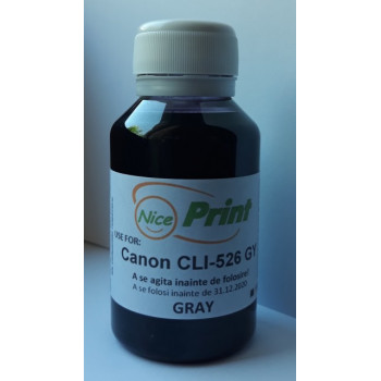Cerneala gri pt cartuse CANON CLI-526 GRI CLI526-GY gray refilabile si sisteme ciss 100 ml