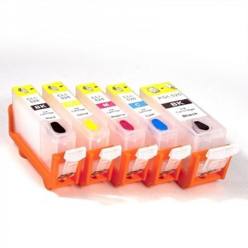 Cartus reincarcabil negru pt CANON CLI-526 BLACK cip autoresetabil CLI526 BK refilabil cu chip auto-resetabil