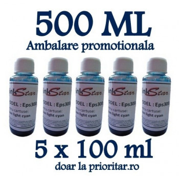 Cerneala EPSON DYE CISS color FOTO ALBASTRA ( Refill Photo Light-Cyan ) pe baza de apa - 500 ml