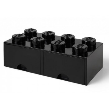 Cutie depozitare LEGO 2x4 cu sertare, negru
