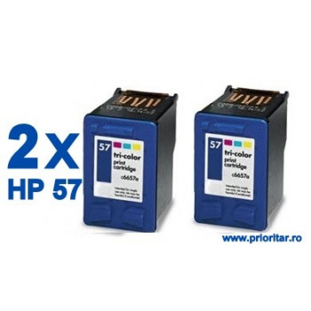 PACHET 2 BUC X Cartus Color HP57 HP-57 CC6657AE compatibil PROMOTIE !!