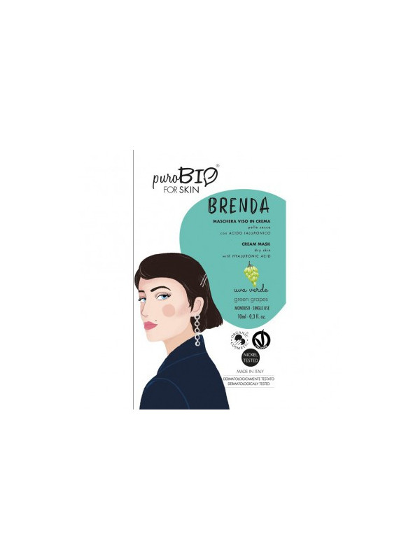 Masca crema ten uscat BRENDA struguri verzi, 10ml - PuroBio