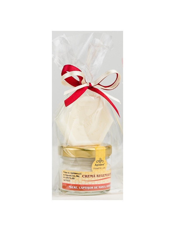 Set Crema regeneranta Apidava 30ml cu minisapun hexagonal - Apidava