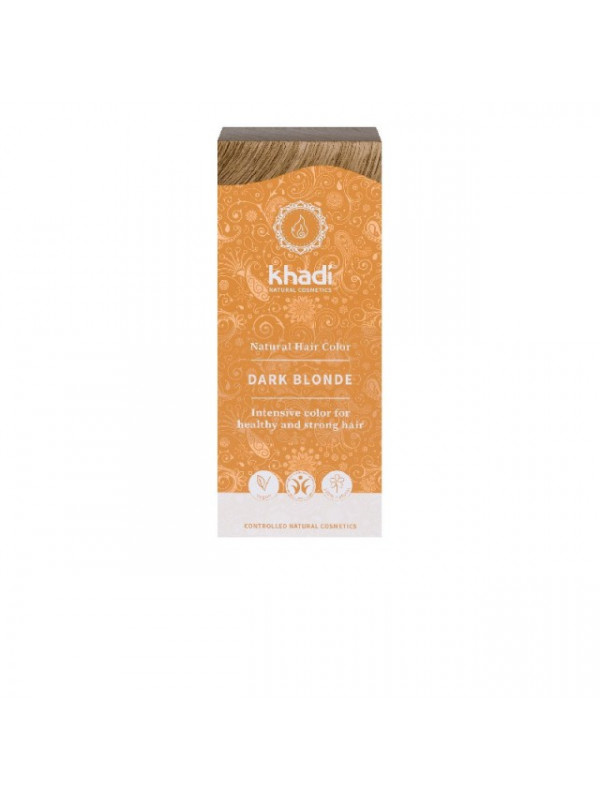 Vopsea de par naturala Blond Inchis, 100gr - Khadi