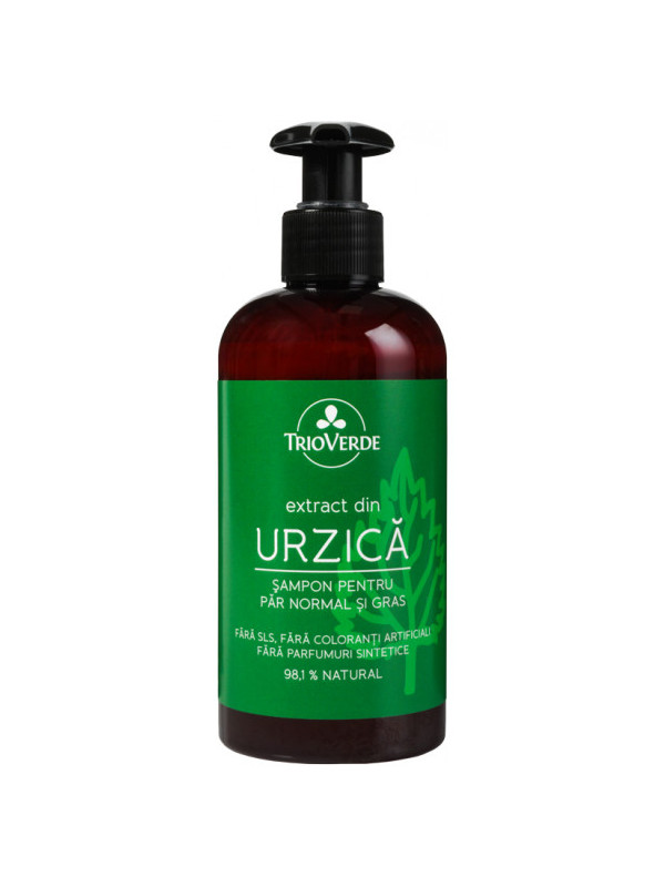 Șampon cu extract de Urzică pentru păr gras 250ml - Trio Verde