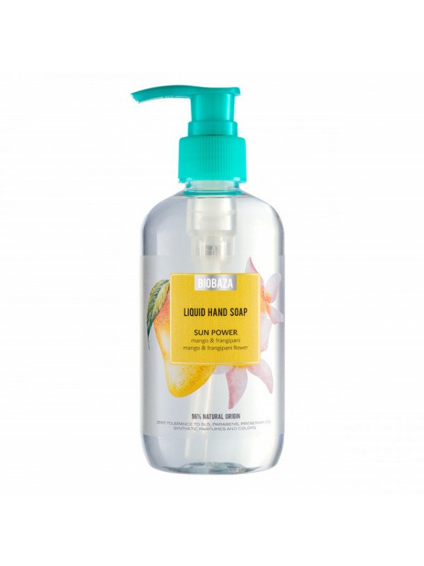 Sapun lichid natural cu aloe vera si mango, SUN POWER, BIOBAZA, 250 ml