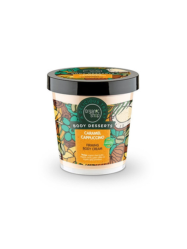 Crema de corp delicioasa Caramel Cappuccino, 450 ml - Organic Shop Body Desserts