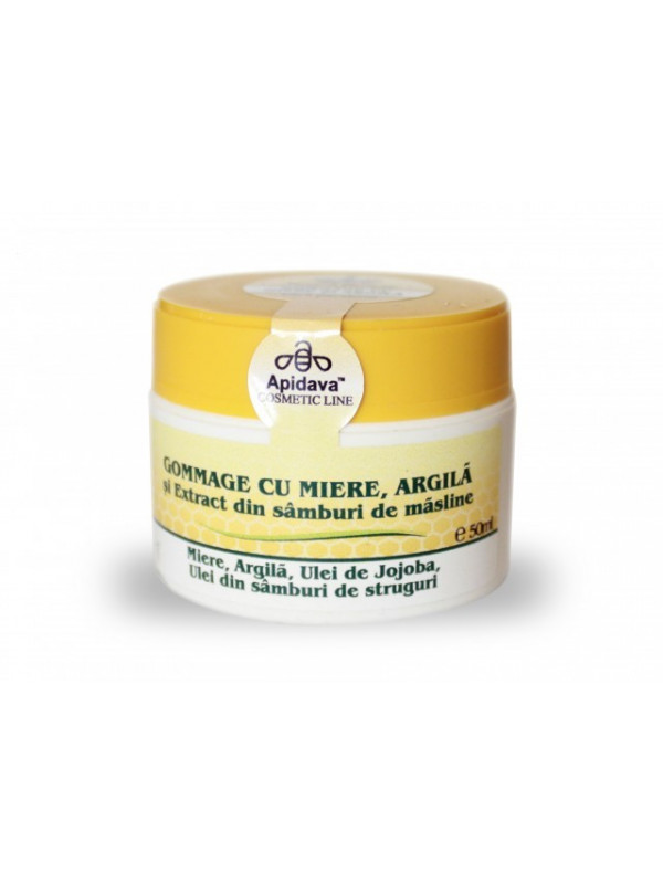 Gomaj natural cu miere, argilã şi extract din sâmburi de mãsline - Apidava