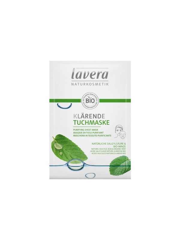 Masca purificatoare Sheet Mask cu menta si acid salicilic, BIO - LAVERA