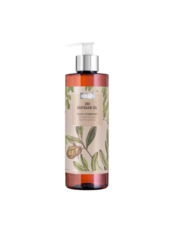 Sampon si gel de dus natural Silky Comfort cu argan si jojoba, 400ml - BIOBAZA