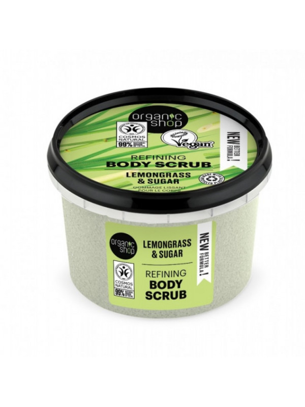 Scrub de corp delicios cu zahar si lemongrass 250 ml - Organic Shop