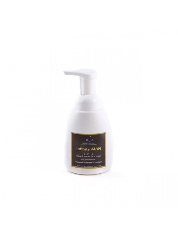 2-in-1 shave foam & face wash (with Hammamelis) – spuma de barbierit si curatare