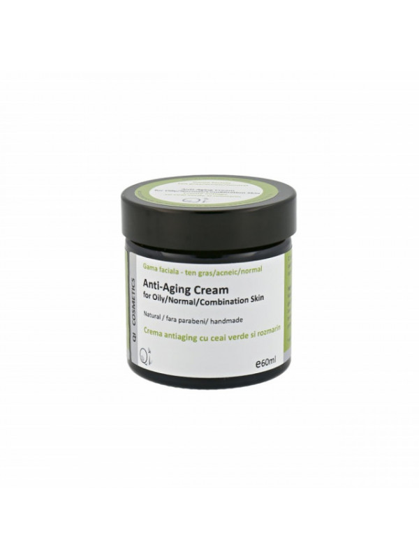 Crema Anti Age Pentru Ten Gras Cu Ulei Macadamia, Dafin Si Lamai - Qi Cosmetics
