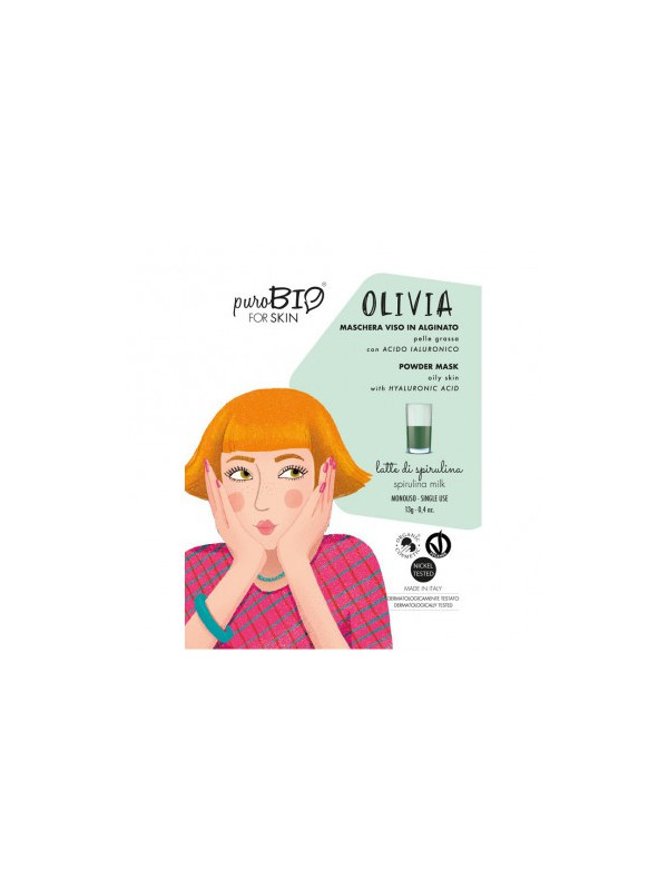 Masca peel-off ten gras OLIVIA spirulina, 13gr - PuroBio