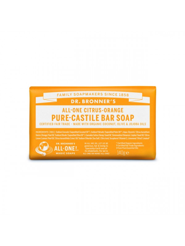 Sapun solid de Castilia, aroma Citrice 140g - Dr Bronner