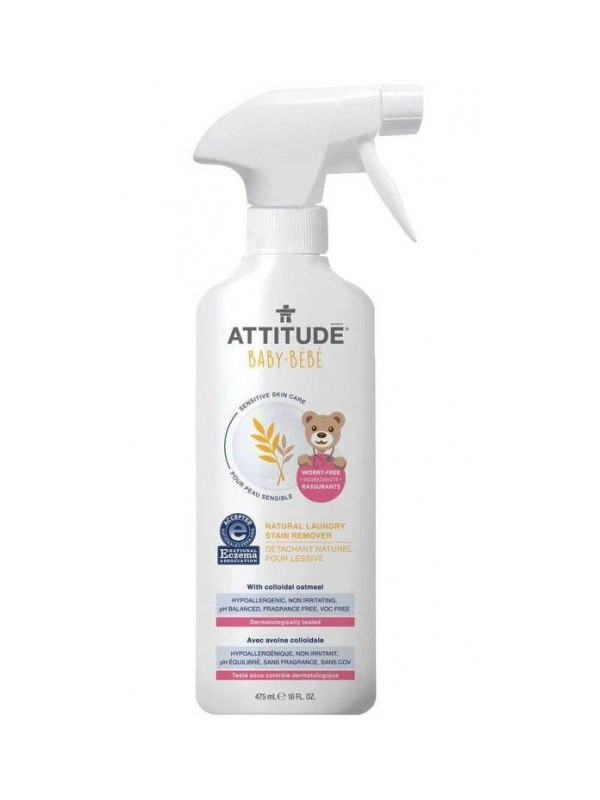 Solutie de indepartat petele pentru rufele copiilor, fara parfum, 475ml - ATTITUDE Sensitive