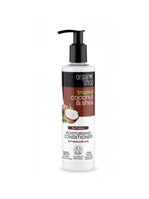 Balsam de par bio hidratant Coconut & Shea, 280 ml - Organic Shop