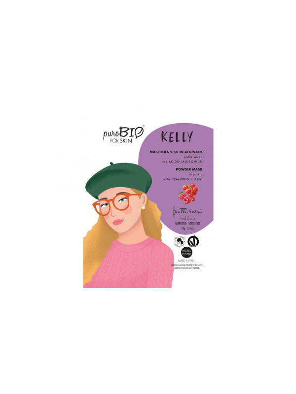 Masca peel-off ten uscat KELLY fructe rosii, 13gr - PuroBio