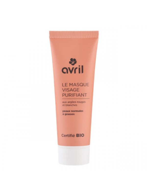Masca purificatoare cu argila alba si rosie, 50ml - Avril