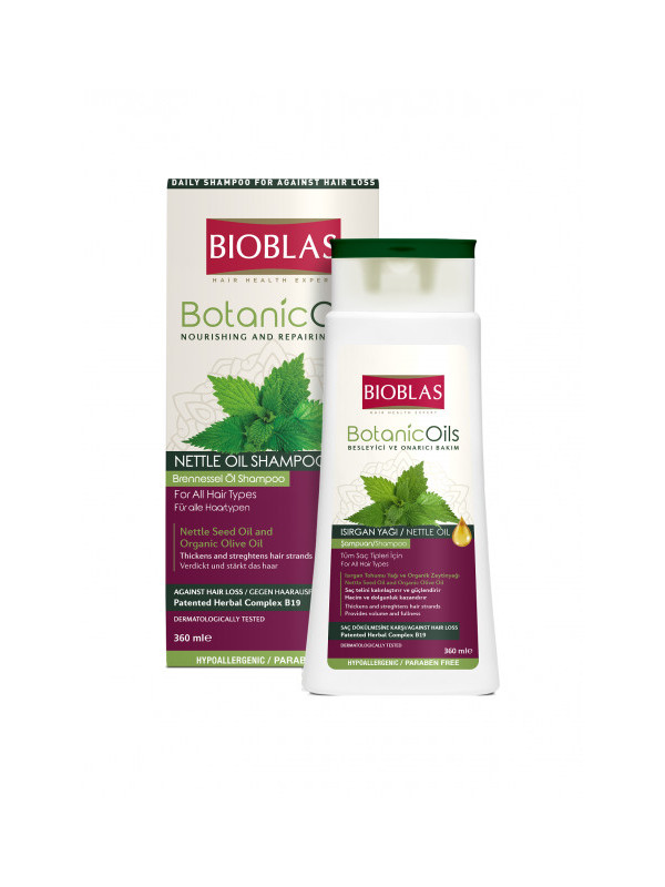 Sampon Bioblas Botanic Oils cu ulei de urzica pentru par subtire și fragil, 360 ml