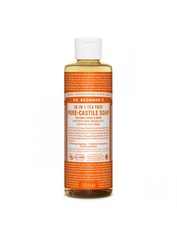 Sapun lichid de Castilia 18-in-1 Arbore de Ceai 60/240/475/945ml - Dr. Bronner