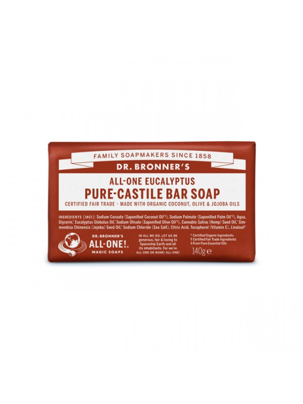 Sapun solid de Castilia, aroma Eucalipt 140g - Dr Bronner