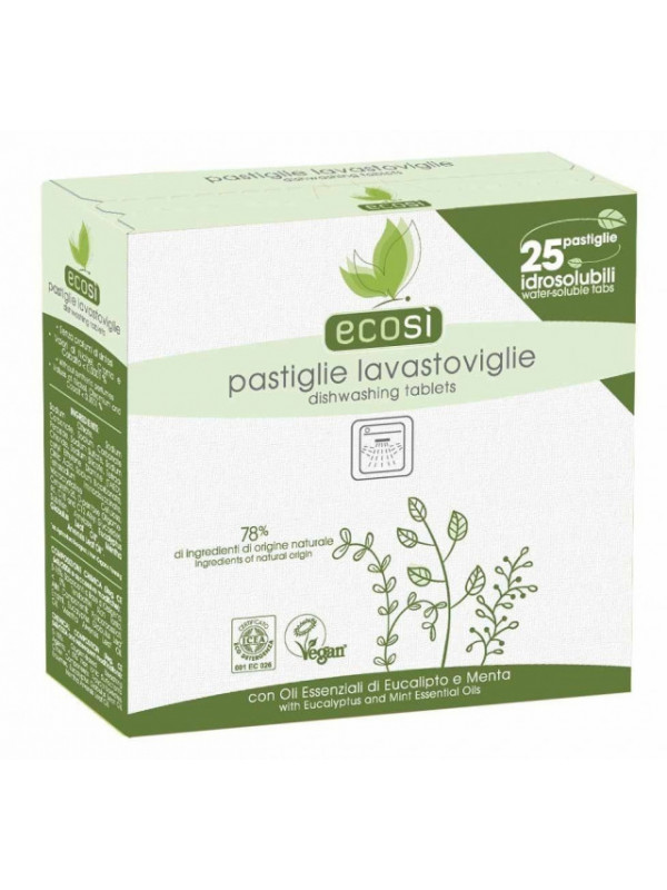 Tablete ECO hidrosolubile pentru masina de spalat vase, vegan, (25 buc.) Ecosi 450g