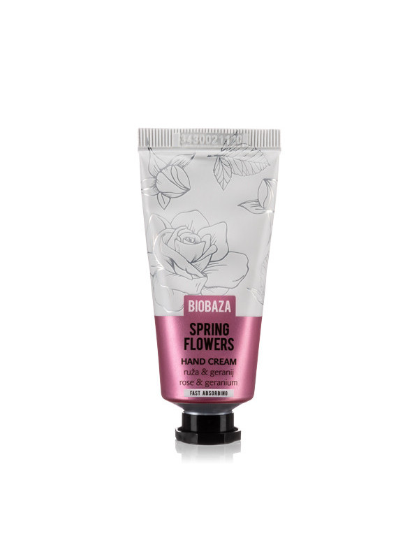 Crema de maini naturala cu trandafir si muscata, Biobaza, 30 ml